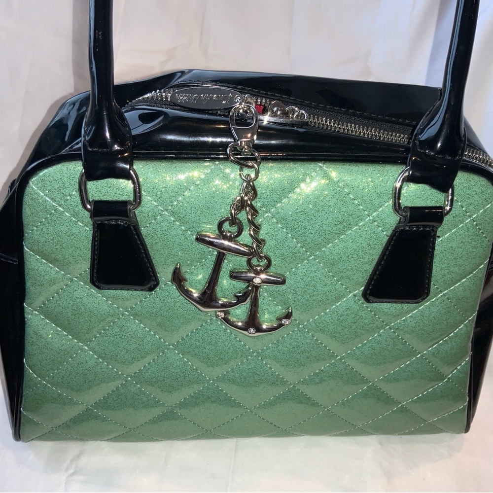 LUX DE VILLE Bag, Bright Green & Black, Bowling Bag